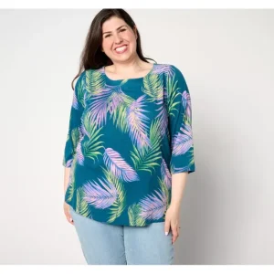 Fashion<Beach Printed Knit Gauze Boat Neck Top - a world of fashionable women's clothing, including a wide selection of dresses and trendy accessories.