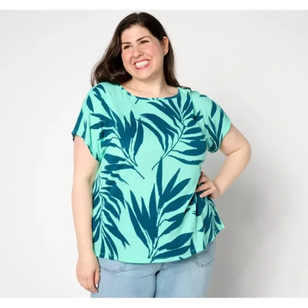 Fashion<Beach Printed Knit Gauze Dolman Sleeve Top - a world of fashionable women's clothing, including a wide selection of dresses and trendy accessories.