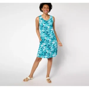 Beach Regular Printed Jersey Knee Length Dress - a world of fashionable women's clothing, including a wide selection of dresses and trendy accessories.> Hat
