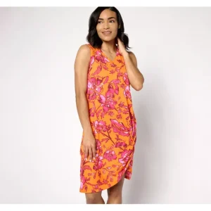 Dresses<Beach Regular Printed Slub Knit Cover Up Dress - a world of fashionable women's clothing, including a wide selection of dresses and trendy accessories.