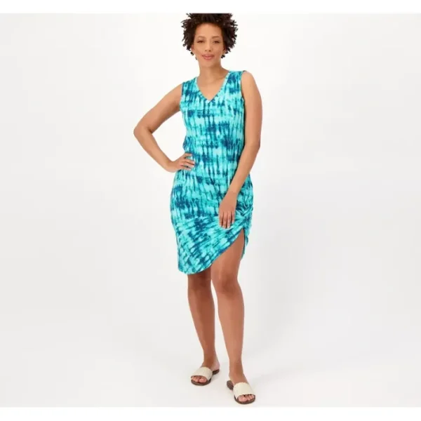 Dresses<Beach Regular V-Neck Knot Hem Cover-Up Dress - a world of fashionable women's clothing, including a wide selection of dresses and trendy accessories.
