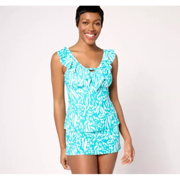 Fashion<Beach Ruffle V-Neck Tankini with Skort Bottom - a world of fashionable women's clothing, including a wide selection of dresses and trendy accessories.