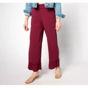 Fashion<Beach Tall Woven Crepe Ruffled Hem Beach Pant - a world of fashionable women's clothing, including a wide selection of dresses and trendy accessories.