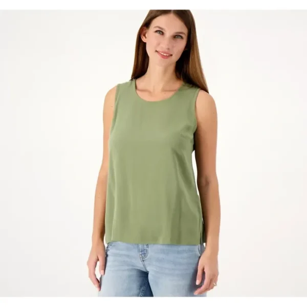 Fashion<Beach Woven Scoop Neck Tank Top - a world of fashionable women's clothing, including a wide selection of dresses and trendy accessories.