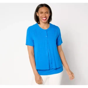 Dresses<BEAUTIFUL by Lawrence Zarian Button Front Short Sleeve Cardigan - a world of fashionable women's clothing, including a wide selection of dresses and trendy accessories.