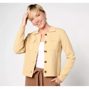 Fashion<BEAUTIFUL by Lawrence Zarian Collared Sweater Jacket - a world of fashionable women's clothing, including a wide selection of dresses and trendy accessories.