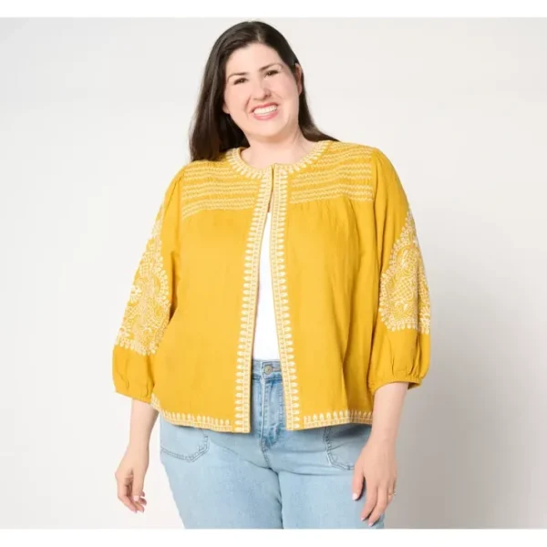 Shop All<BEAUTIFUL by Lawrence Zarian Embroidered Novelty Jacket - a world of fashionable women's clothing, including a wide selection of dresses and trendy accessories.