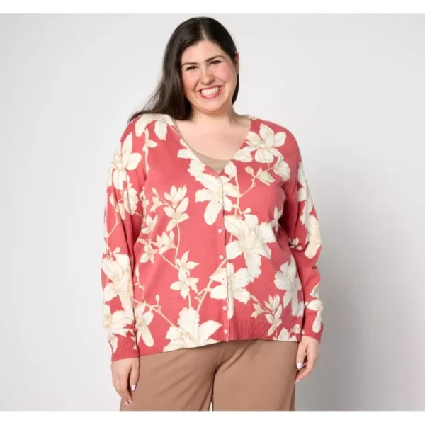 Shop All<BEAUTIFUL by Lawrence Zarian Floral Printed V-Neck Cardigan - a world of fashionable women's clothing, including a wide selection of dresses and trendy accessories.