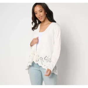 BEAUTIFUL by Lawrence Zarian Knit Eyelet Open-Front Cardigan - a world of fashionable women's clothing, including a wide selection of dresses and trendy accessories.> Coats