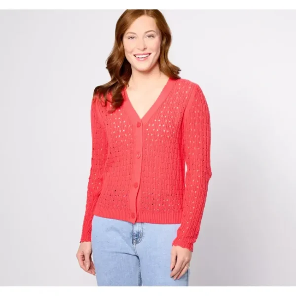 Shop All<BEAUTIFUL by Lawrence Zarian Novelty Stitch Cardigan - a world of fashionable women's clothing, including a wide selection of dresses and trendy accessories.