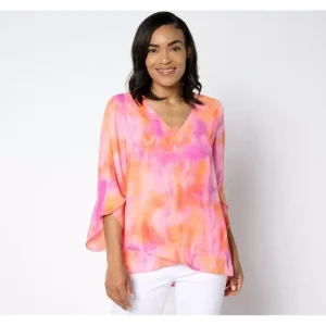 Dresses<BEAUTIFUL by Lawrence Zarian Paradise Printed V-Neck Blouse - a world of fashionable women's clothing, including a wide selection of dresses and trendy accessories.