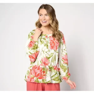 BEAUTIFUL by Lawrence Zarian Peasant Top w/ Adjustble Waist - a world of fashionable women's clothing, including a wide selection of dresses and trendy accessories.> Hat