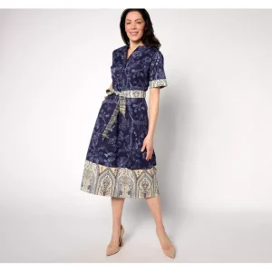 Dresses<BEAUTIFUL by Lawrence Zarian Petite Printed Belted Shirtdress - a world of fashionable women's clothing, including a wide selection of dresses and trendy accessories.