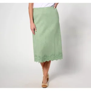 BEAUTIFUL by Lawrence Zarian Petite Suede Eyelet Pull-On Skirt - a world of fashionable women's clothing, including a wide selection of dresses and trendy accessories.> Hat