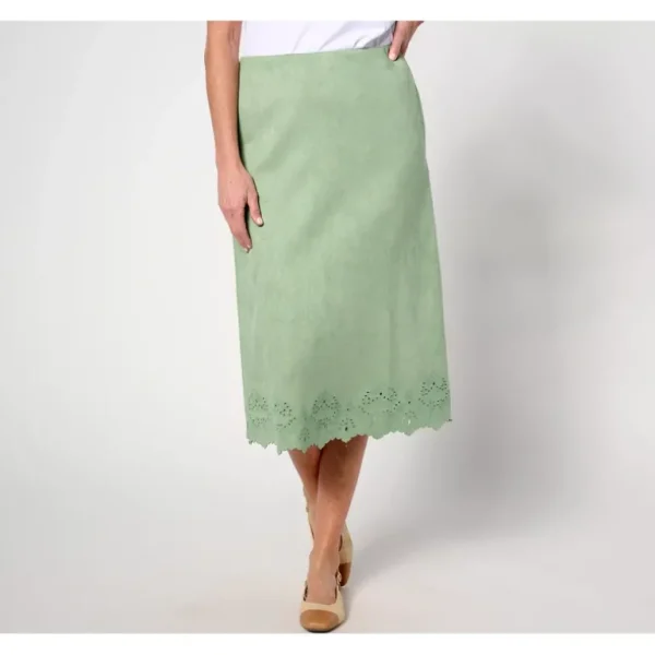 BEAUTIFUL by Lawrence Zarian Petite Suede Eyelet Pull-On Skirt - a world of fashionable women's clothing, including a wide selection of dresses and trendy accessories.> Hat