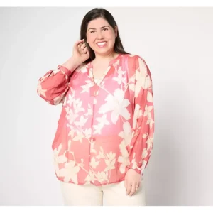 BEAUTIFUL by Lawrence Zarian Printed V-Neck Top - a world of fashionable women's clothing, including a wide selection of dresses and trendy accessories.> Hat