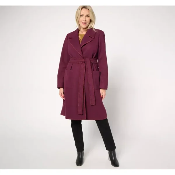 BEAUTIFUL by Lawrence Zarian Regular Belted Double Knit Lined Coat - a world of fashionable women's clothing, including a wide selection of dresses and trendy accessories.> Coats