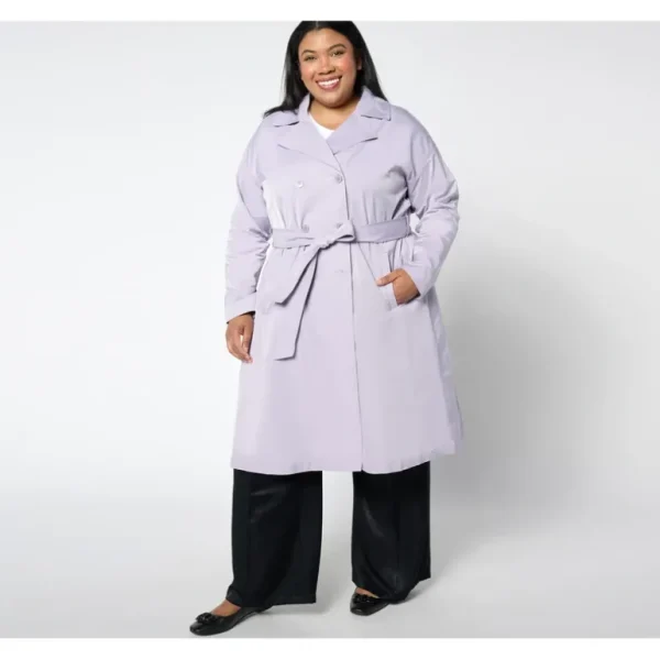 BEAUTIFUL by Lawrence Zarian Regular Pleated Double Breasted Trench Coat - a world of fashionable women's clothing, including a wide selection of dresses and trendy accessories.> Coats