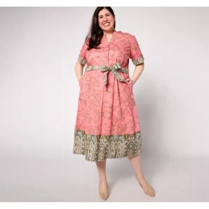 Dresses<BEAUTIFUL by Lawrence Zarian Regular Printed Belted Shirtdress - a world of fashionable women's clothing, including a wide selection of dresses and trendy accessories.
