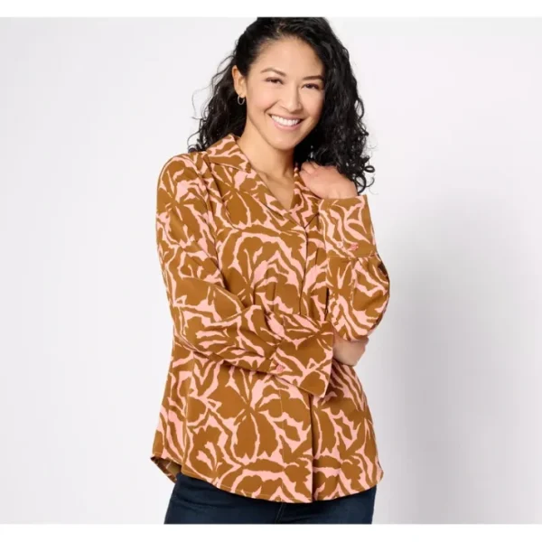 Shop All<BEAUTIFUL by Lawrence Zarian Stretch Sateen Collar Blouse - a world of fashionable women's clothing, including a wide selection of dresses and trendy accessories.