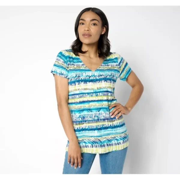 Shop All<Belle Bamboo by Kim Gravel Painted Stripe Top - a world of fashionable women's clothing, including a wide selection of dresses and trendy accessories.
