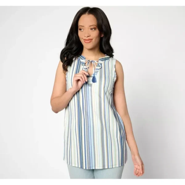 Shop All<Belle Beach by Kim Gravel Cabana Knit Calypso Stripe Tunic Top - a world of fashionable women's clothing, including a wide selection of dresses and trendy accessories.
