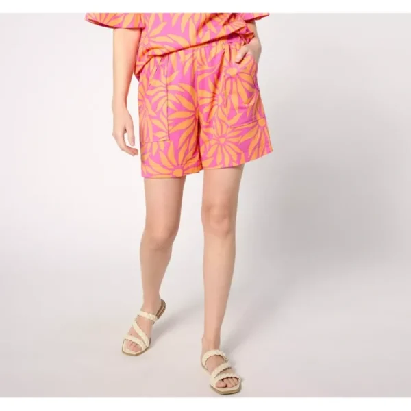Shop All<Belle Beach by Kim Gravel Cabana Knit Vibrations Cuffed Short - a world of fashionable women's clothing, including a wide selection of dresses and trendy accessories.