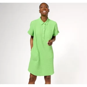 Dresses<Belle Beach by Kim Gravel Gauze Popover Shirt Dress - a world of fashionable women's clothing, including a wide selection of dresses and trendy accessories.