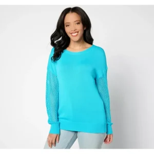 Belle Beach by Kim Gravel Mixed Media Pointelle Sleeve Sweater - a world of fashionable women's clothing, including a wide selection of dresses and trendy accessories.> Hat
