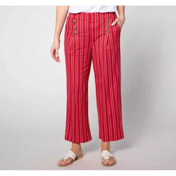 Shop All<Belle Beach by Kim Gravel Pet Cabana Knit Stripe Cropped Pant - a world of fashionable women's clothing, including a wide selection of dresses and trendy accessories.