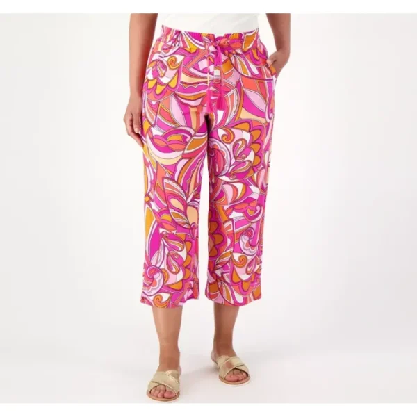 Shop All<Belle Beach by Kim Gravel Petite Cabana Cropped Beach Pant - a world of fashionable women's clothing, including a wide selection of dresses and trendy accessories.
