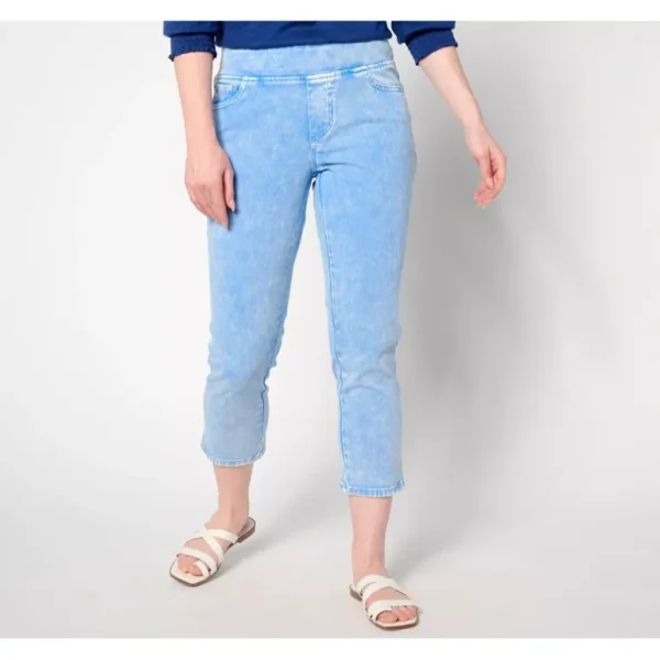 Belle Beach by Kim Gravel Petite Delray Denim Cropped Jean - a world of fashionable women's clothing, including a wide selection of dresses and trendy accessories.> Dresses