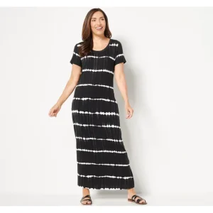 Dresses<Belle Beach by Kim Gravel Petite Tie Dye Striped Maxi_Dress - a world of fashionable women's clothing, including a wide selection of dresses and trendy accessories.