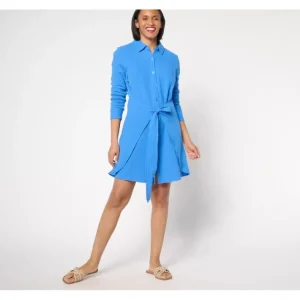 Dresses<Belle Beach by Kim Gravel Regular Gauze Tie Front Shirt Dress - a world of fashionable women's clothing, including a wide selection of dresses and trendy accessories.