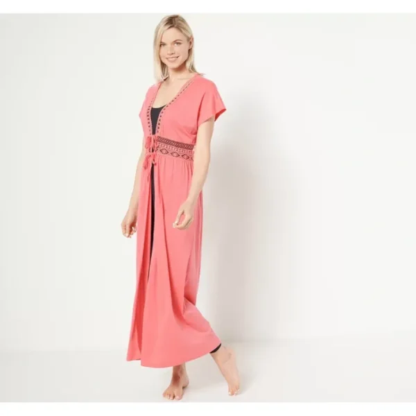 Shop All<Belle Beach by Kim Gravel Regular Slub Knit Tie Front Cover Up - a world of fashionable women's clothing, including a wide selection of dresses and trendy accessories.