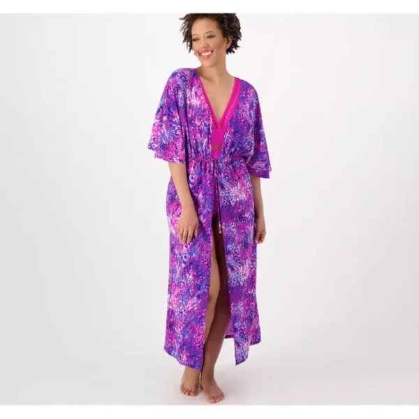 Shop All<Belle Beach by Kim Gravel Regular Tie Front Cover-Up - a world of fashionable women's clothing, including a wide selection of dresses and trendy accessories.