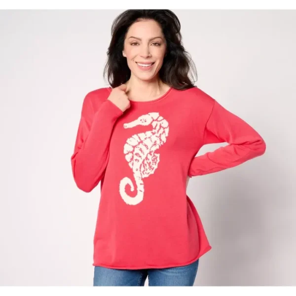 Shop All<Belle Beach by Kim Gravel Sealife Sweater - a world of fashionable women's clothing, including a wide selection of dresses and trendy accessories.
