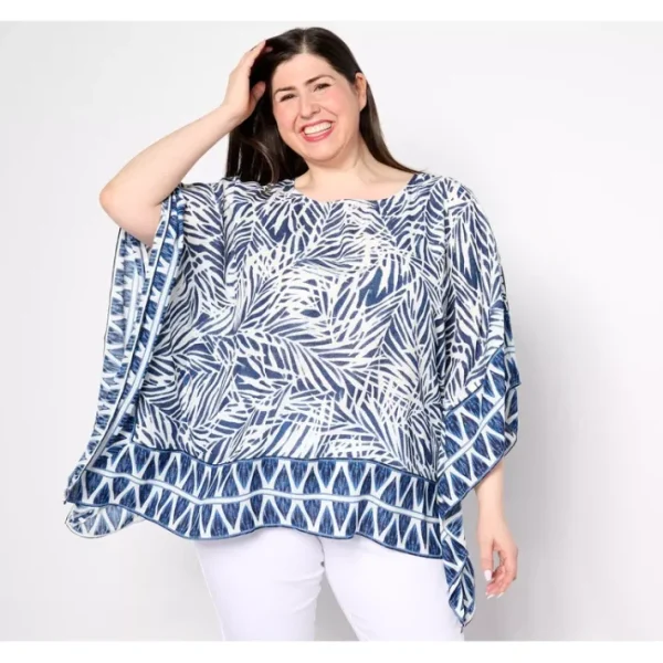 Shop All<Belle Beach by Kim Gravel Seascape Boatneck Border Poncho - a world of fashionable women's clothing, including a wide selection of dresses and trendy accessories.
