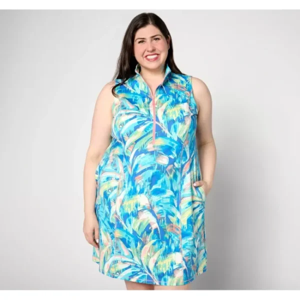 Dresses<Belle Body by Kim Gravel Paradise Preppy Zip Sport Dress, Regular - a world of fashionable women's clothing, including a wide selection of dresses and trendy accessories.
