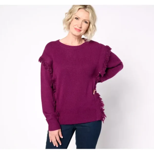 Shop All<Belle Boho by Kim Gravel Fringe Benefits Sweater - a world of fashionable women's clothing, including a wide selection of dresses and trendy accessories.