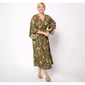 Dresses<Belle Boho by Kim Gravel Petite Smocked Waist Rustic Caftan Dress - a world of fashionable women's clothing, including a wide selection of dresses and trendy accessories.