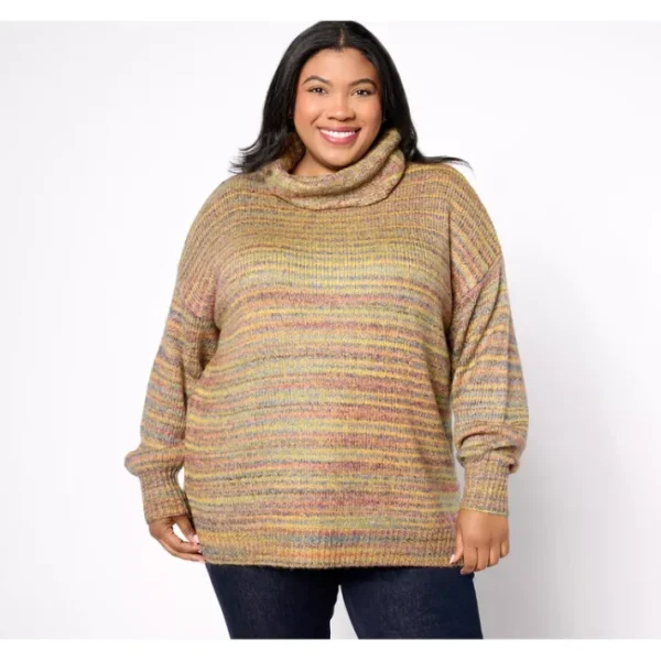 Shop All<Belle Boho by Kim Gravel Rainbow Yarn Turtleneck Sweater - a world of fashionable women's clothing, including a wide selection of dresses and trendy accessories.