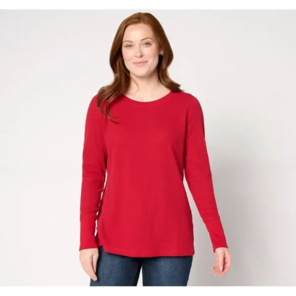 Shop All<Belle by Kim Gravel Baby Waffle Long-Sleeve Cuff Top - a world of fashionable women's clothing, including a wide selection of dresses and trendy accessories.