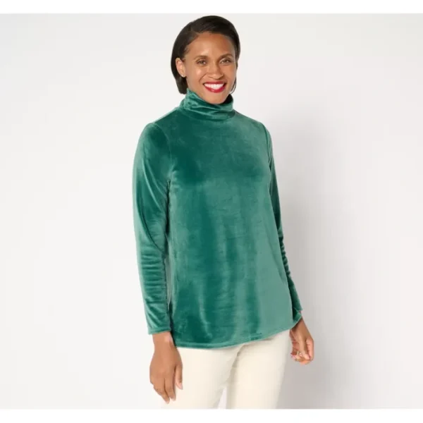 Dresses<Belle by Kim Gravel Belleour Ruched Turtleneck Top - a world of fashionable women's clothing, including a wide selection of dresses and trendy accessories.
