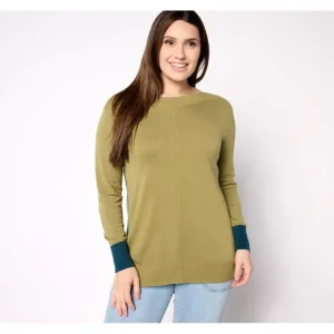 Belle by Kim Gravel Boat Neck Sweater with Contrast Cuff - a world of fashionable women's clothing, including a wide selection of dresses and trendy accessories.> Hat