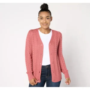 Belle by Kim Gravel Cabled Horn Button Cardigan - a world of fashionable women's clothing, including a wide selection of dresses and trendy accessories.> Hat
