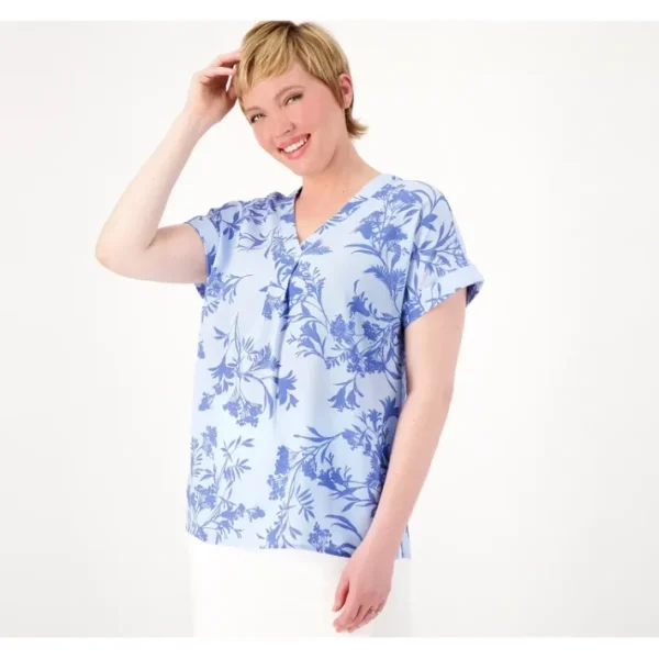 Shop All<Belle by Kim Gravel Effortless Chic Summer Bloom Blouse - a world of fashionable women's clothing, including a wide selection of dresses and trendy accessories.