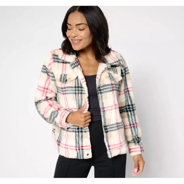 Shop All<Belle by Kim Gravel Faux Fur Snap Front Jean Jacket - a world of fashionable women's clothing, including a wide selection of dresses and trendy accessories.