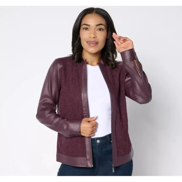 Belle by Kim Gravel Faux Leather Lace Zip-Up Jacket - a world of fashionable women's clothing, including a wide selection of dresses and trendy accessories.> Hat