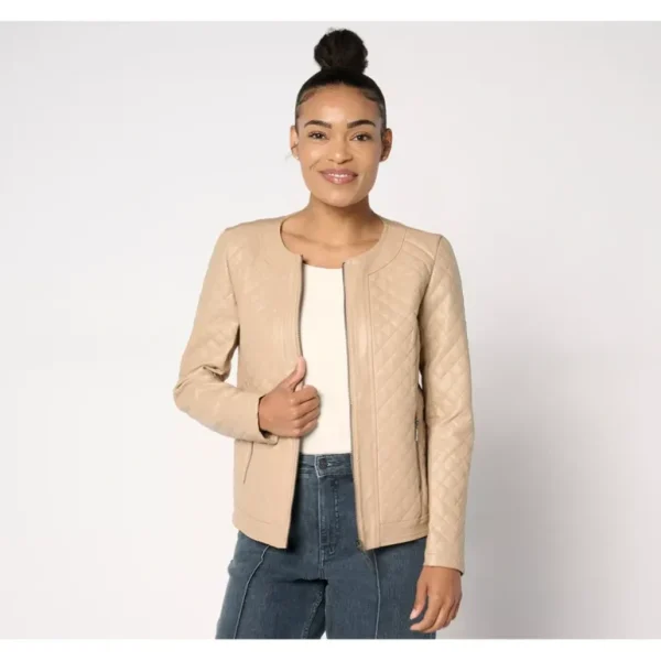 Belle by Kim Gravel Faux Leather Ponte Quilted Zip Jacket - a world of fashionable women's clothing, including a wide selection of dresses and trendy accessories.> Hat